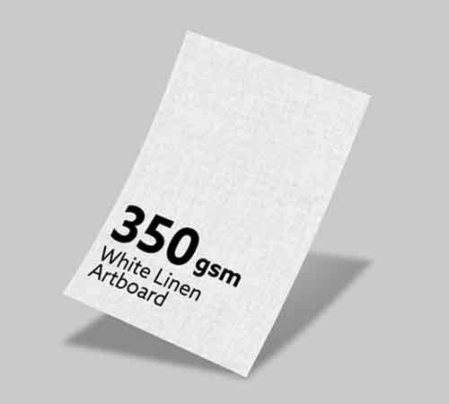 350gsm White Linen Artboard - Same Day Local Pickup